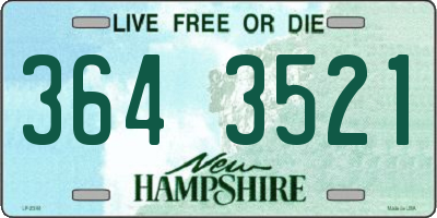 NH license plate 3643521