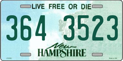 NH license plate 3643523