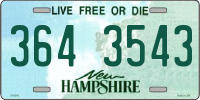 NH license plate 3643543