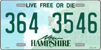 NH license plate 3643546