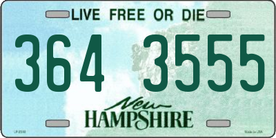 NH license plate 3643555