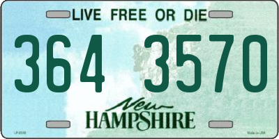 NH license plate 3643570