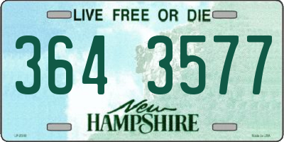 NH license plate 3643577