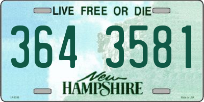 NH license plate 3643581