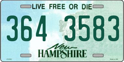 NH license plate 3643583