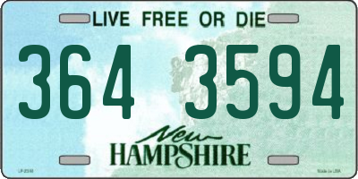 NH license plate 3643594
