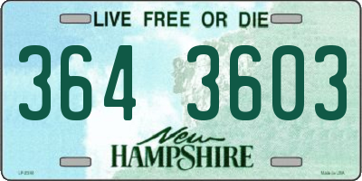 NH license plate 3643603