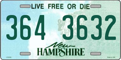 NH license plate 3643632