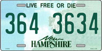 NH license plate 3643634