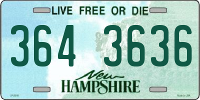 NH license plate 3643636