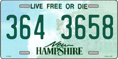NH license plate 3643658