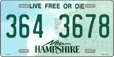 NH license plate 3643678