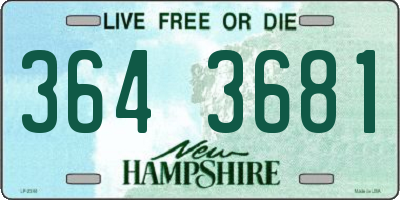 NH license plate 3643681
