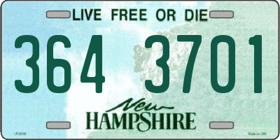 NH license plate 3643701