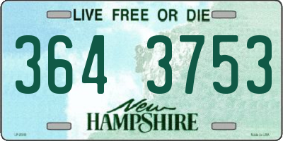 NH license plate 3643753
