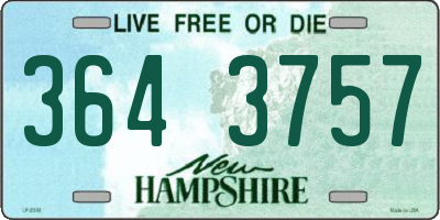 NH license plate 3643757