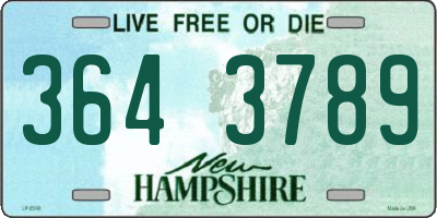 NH license plate 3643789