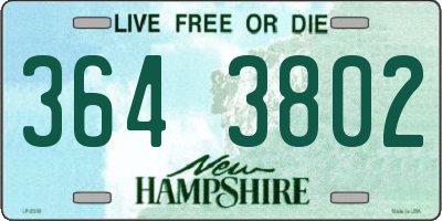 NH license plate 3643802