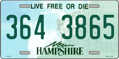 NH license plate 3643865