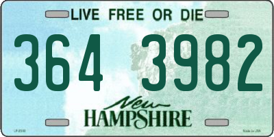 NH license plate 3643982
