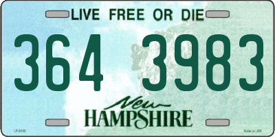 NH license plate 3643983