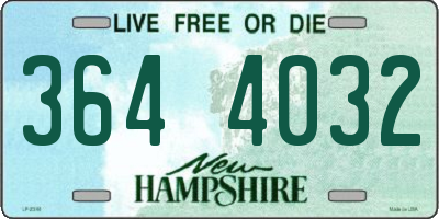 NH license plate 3644032
