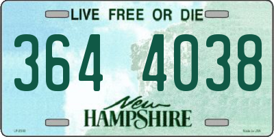 NH license plate 3644038
