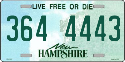 NH license plate 3644443
