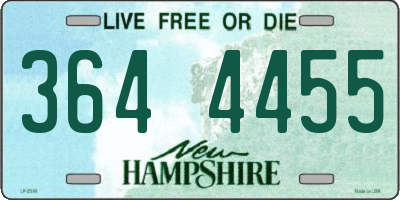 NH license plate 3644455