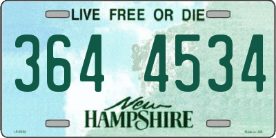 NH license plate 3644534