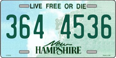 NH license plate 3644536