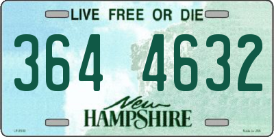 NH license plate 3644632