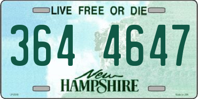 NH license plate 3644647