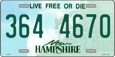 NH license plate 3644670