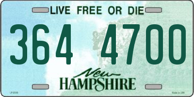 NH license plate 3644700