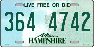 NH license plate 3644742