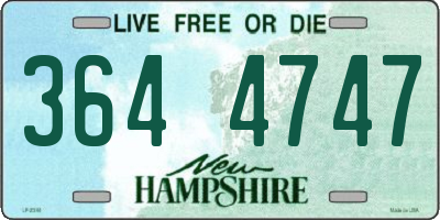 NH license plate 3644747