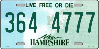 NH license plate 3644777