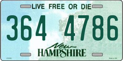 NH license plate 3644786