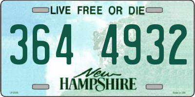 NH license plate 3644932