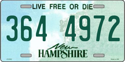 NH license plate 3644972