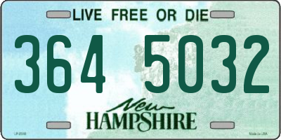 NH license plate 3645032