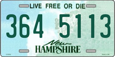 NH license plate 3645113