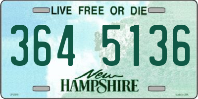 NH license plate 3645136