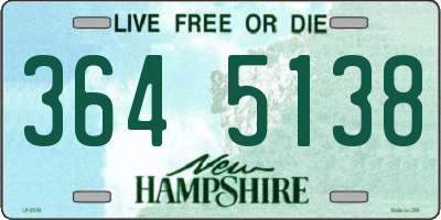 NH license plate 3645138