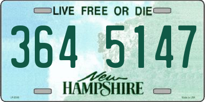 NH license plate 3645147