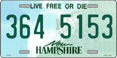 NH license plate 3645153
