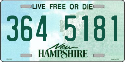 NH license plate 3645181