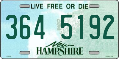 NH license plate 3645192