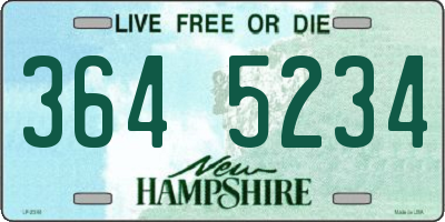 NH license plate 3645234